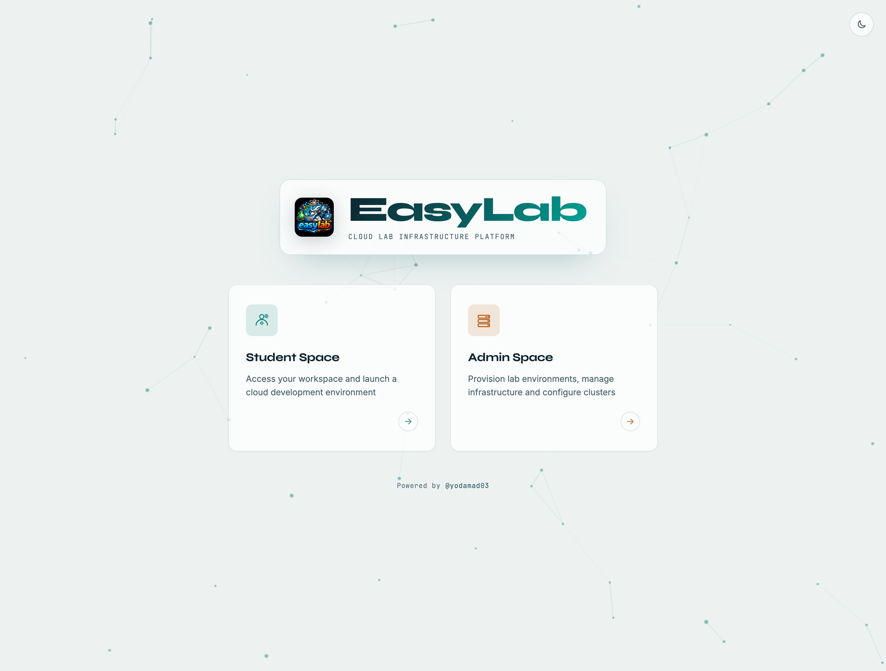 EasyLab Homepage in light theme
